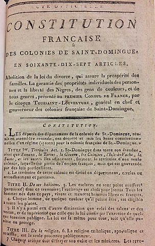 Toussaint creates constitution