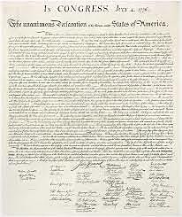 The United States declares Independence July 4