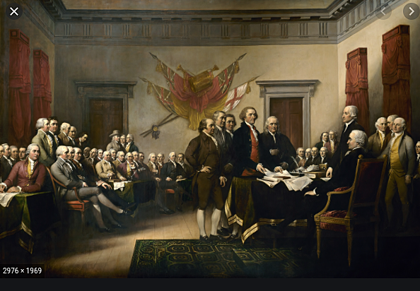 The declaration of Independence is signed