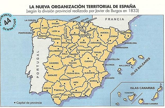 División provincial de Javier de Burgos