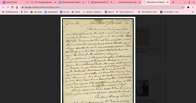 Jefferson write the DOI