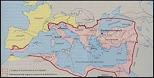 Giustiniano, imperatore d'Oriente, conquista la penisola