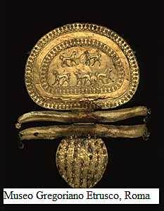 Gran Fíbula de disco con relieve de leones