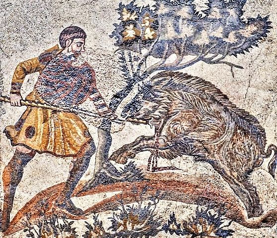 Arte imperial: Mosaico con cacería de jabalí