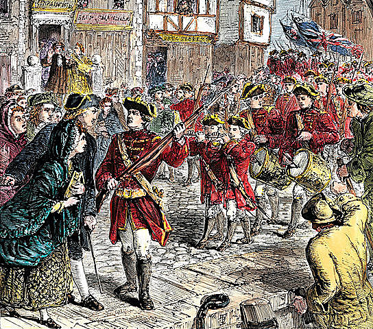 1,000's of redcoats in Boston
