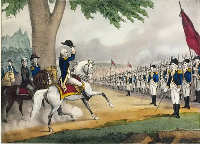 Washington arrives on outskirts of Boston with continental troops