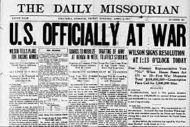 The United States declares war on Germany.