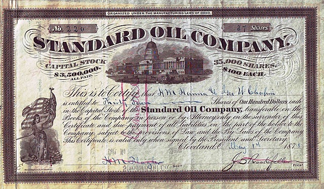Rockefeller incorporates Standard Oil