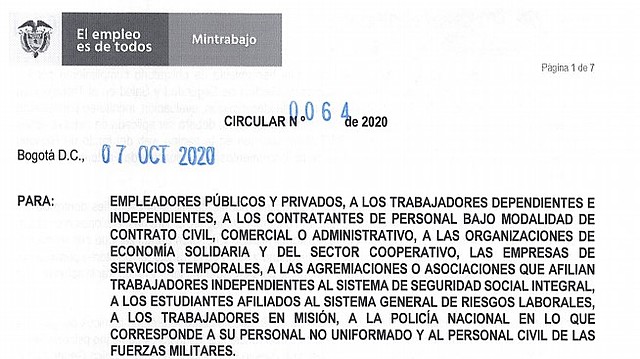 Circular 064 de 2020