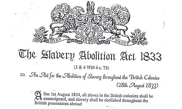 Abolition of Slavery Act of 1833