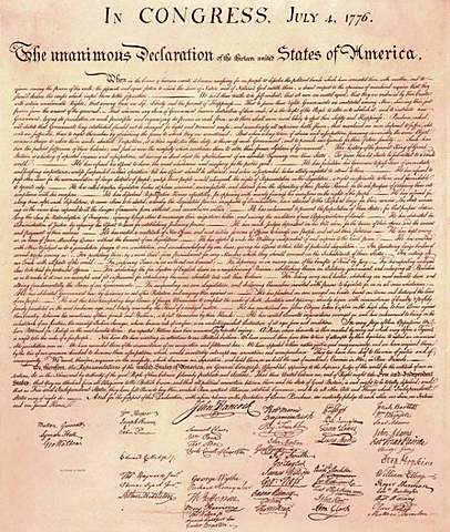 The Declaration of Independence sighed