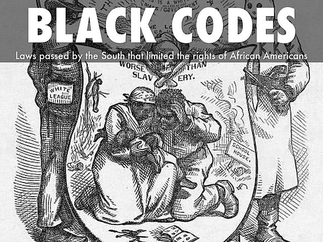 Black Codes First Passed in the South (1865)