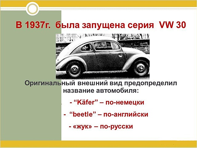 Запуск серийного производства VW 30