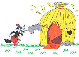 Il lupo soffia sulla casa di paglia