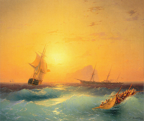 Spedizione americana al largo della Rocca di Gibilterra, I. Ajvazovskji