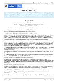Decreto  85 de 1980
