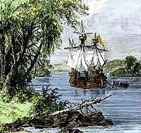 Verrazzano discovers the New York Harbor