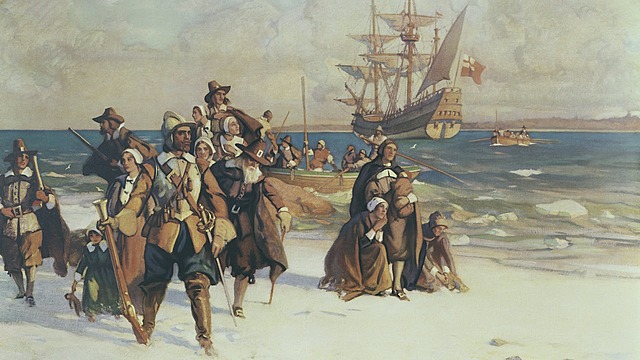 Pilgrims from England found an English Colony in Plymouth, Massachusetts.