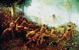 War between the British and French, known as the French & Indian War.  		The war is fought over disputed land claims in the Ohio River Valley.