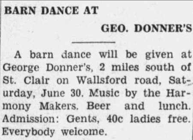 Barn Dance at Geo Donners barn.