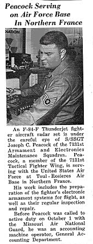 Joseph Peacock joins Air Force.