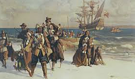 Pilgrims from England found an English Colony in Plymouth, Massachusetts.