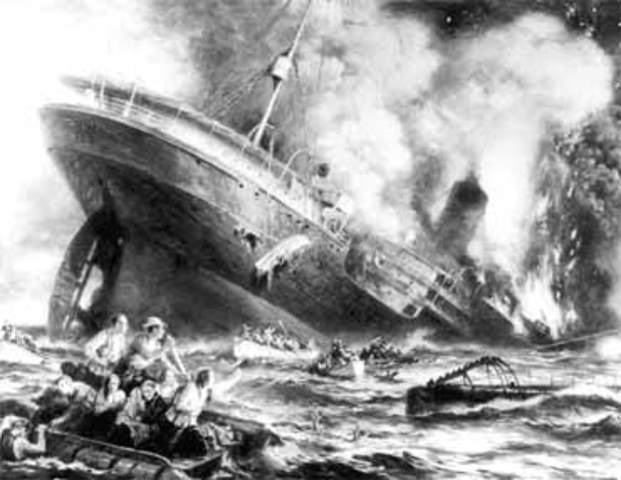 The Lusitania sinks