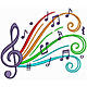 Music notes in color