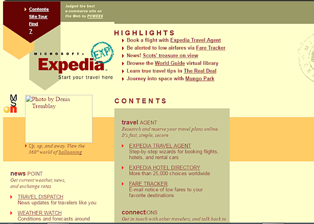 Primeros portales de viaje: Expedia