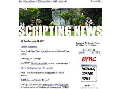 Primer blog existente: Scripting News