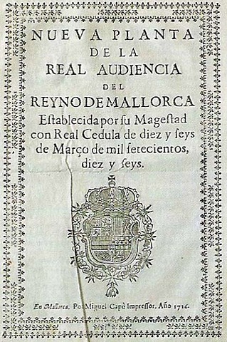 Decretos de Nueva Planta en Mallorca
