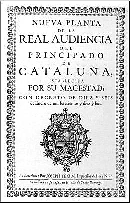 Derogados los Fueros de Cataluña