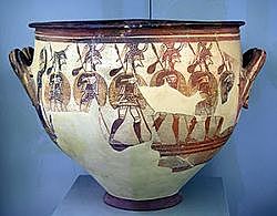 Orfebrería micénica: El vaso de los guerreros
