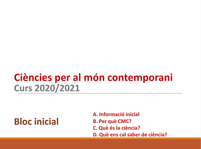 Inici Bloc 0: Introducció a CMC