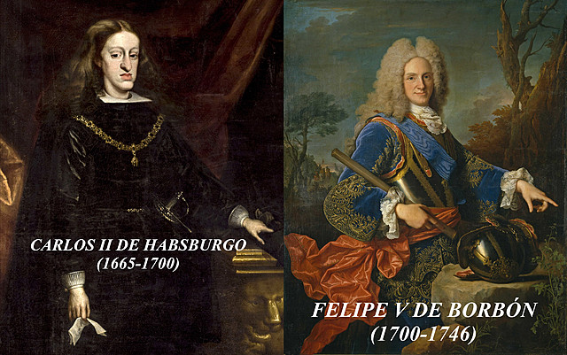 Comienzo de la Dinastía Borbónica tras el fallecimiento de Carlos II.
