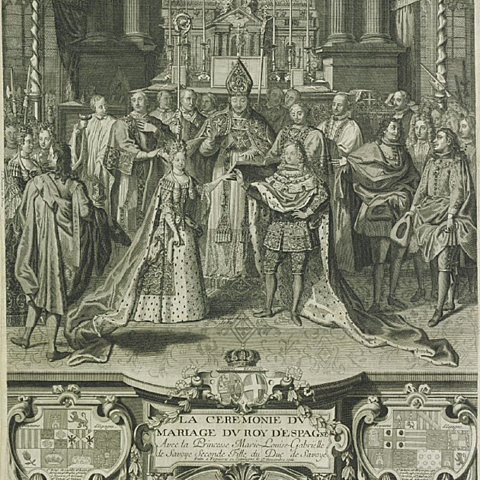 Boda de Felipe V con María Luisa Gabriela de Saboya.