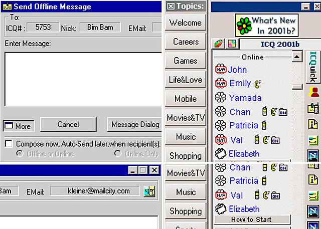 Primer servicio de mensajería instantanea ICQ