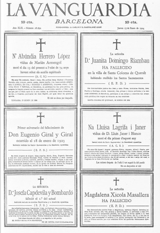 Nacimiento de mi abuela paterna