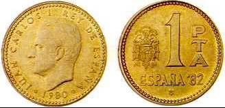 La peseta moneda única de España