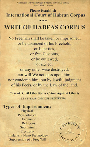 Imposition de l'habeas Corpus