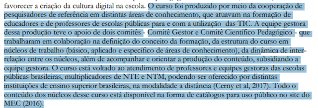 Curso de Especialização em Educação na Cultura Digital