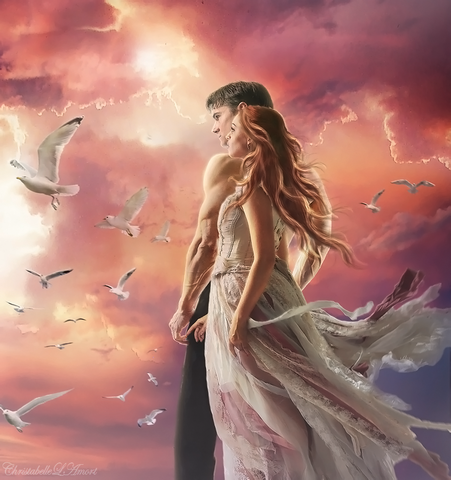 The birth of goddess of the sky and god of the stars