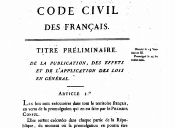 Napoleonic Code enacted