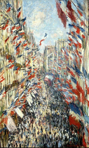La rue Montorgueil à Paris. Claude Monet