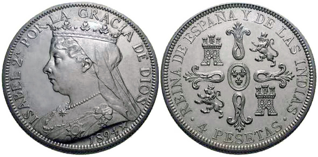 La peseta moneda única de España