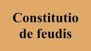 Constitutio de feudis