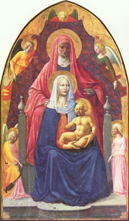 SANT’ ANNA CON LA MADONNA E IL BAMBINO (S.ANNA METTERZA), ORO E TEMPERA SU TAVOLA, 173 X 103 CM, FIRENZE, GALLERIA DEGLI UFFIZI