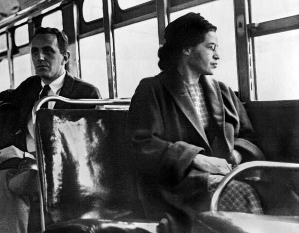 Rosa Parks refuses to give up her seat