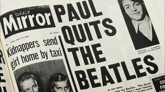 Paul announces the break up of the beatles