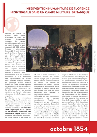 Intervention de Florence Nightingale dans les camps britanniques